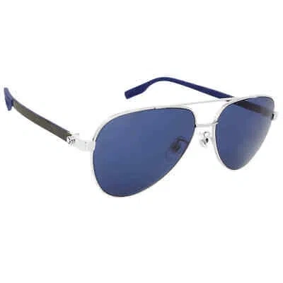 Pre-owned Montblanc Mont Blanc Mb0182s-004 Silver Blue Blue Sunglasses
