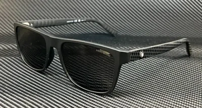 Pre-owned Montblanc Mont Blanc Mb0209s 004 Matte Black Polarized Men's L Size Sunglasses In Gray