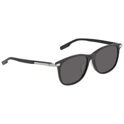 Pre-owned Montblanc Mont Blanc Mb0216sa-001 Black Black Grey Sunglasses In Gray