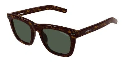 Pre-owned Montblanc Mont Blanc Mb0226s-002 Havana Havana Green Sunglasses