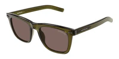 Pre-owned Montblanc Mont Blanc Mb0226s-009 Green Green Brown Sunglasses