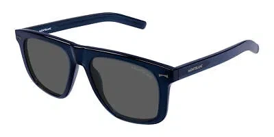 Pre-owned Montblanc Mont Blanc Mb0227s-003 Blue Blue Blue Sunglasses