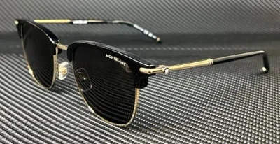 Pre-owned Montblanc Mont Blanc Mb0242s 005 Black Grey Men's Extra Large 55 Mm Sunglasses In Gray