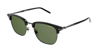 Pre-owned Montblanc Mont Blanc Mb0242s-006 Black Black Green Sunglasses