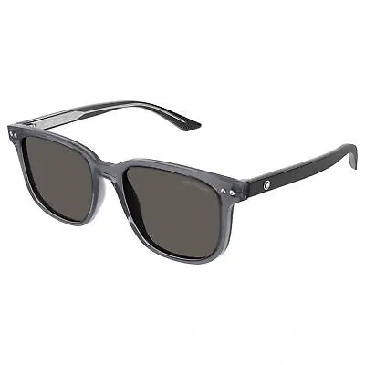 Pre-owned Montblanc Mont Blanc Mb0258sa-003 Grey Black Grey Sunglasses