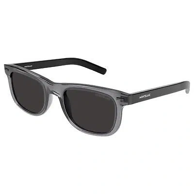 Pre-owned Montblanc Mont Blanc Mb0260s-003 Grey Black Smoke Sunglasses