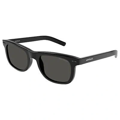 Pre-owned Montblanc Mont Blanc Mb0260s-006 Black Black Smoke Sunglasses In Polarized