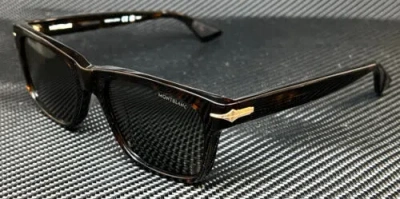 Pre-owned Montblanc Mont Blanc Mb0263s 002 Brown Green Men's Medium 54 Mm Sunglasses