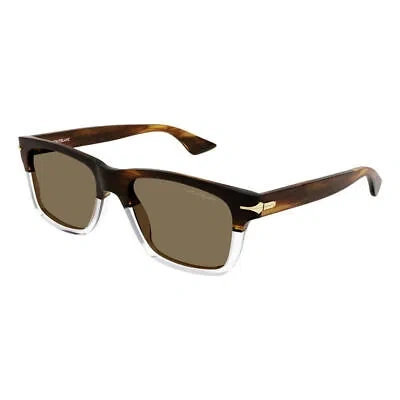 Pre-owned Montblanc Mont Blanc Mb0263s-003 Havana Havana Brown Sunglasses