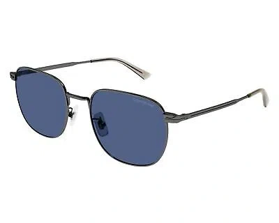 Pre-owned Montblanc Mont Blanc Mb0265s-003 Ruthenium Ruthenium Blue Sunglasses