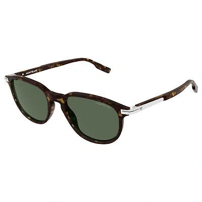 Pre-owned Montblanc Mont Blanc Mb0276s-002 Havana Havana Green Sunglasses