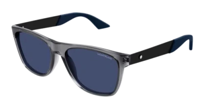 Pre-owned Montblanc Mont Blanc Mb0298s-004 Grey Black Sunglasses
