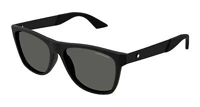 Pre-owned Montblanc Mont Blanc Mb0298s-005 Black Sunglasses In Gray