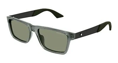 Pre-owned Montblanc Mont Blanc Mb0299s-007 Grey Ruthenium Green Sunglasses