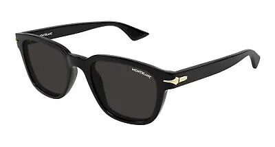 Pre-owned Montblanc Mont Blanc Mb0302s-006 Black Sunglasses In Gray