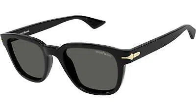 Pre-owned Montblanc Mont Blanc Mb0302s-010 Black Sunglasses In Gray