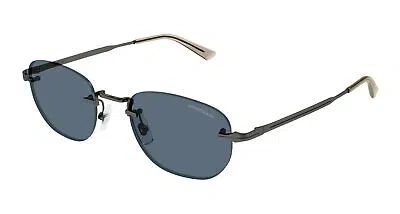 Pre-owned Montblanc Mont Blanc Mb0303s-002 Ruthenium Sunglasses In Blue