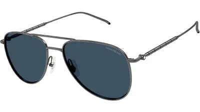 Pre-owned Montblanc Mont Blanc Mb0311s-003 Ruthenium Sunglasses In Blue