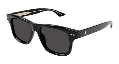 Pre-owned Montblanc Mont Blanc Mb0319s-001 Black Black Grey Sunglasses In Gray