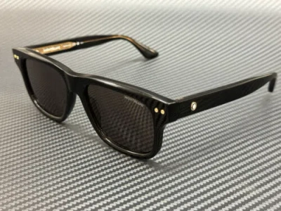 Pre-owned Montblanc Mont Blanc Mb0319s 001 Black Grey Men's Extra Large 55 Mm Sunglasses In Gray