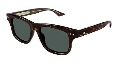 Pre-owned Montblanc Mont Blanc Mb0319s-002 Havana Havana Green Sunglasses