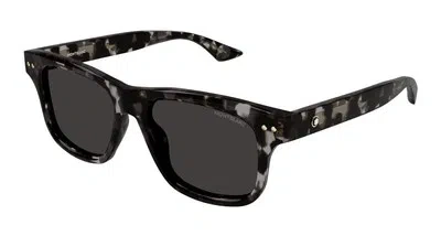 Pre-owned Montblanc Mont Blanc Mb0319s-003 Black Sunglasses In Gray