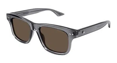Pre-owned Montblanc Mont Blanc Mb0319s-004 Grey Grey Brown Sunglasses