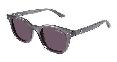 Pre-owned Montblanc Mont Blanc Mb0320s-004 Grey Sunglasses In Purple