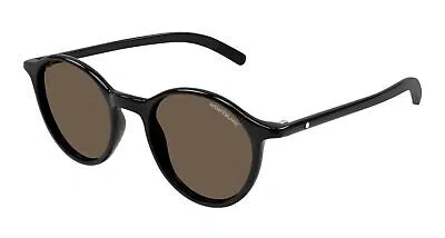Pre-owned Montblanc Mont Blanc Mb0324s-001 Black Sunglasses In Brown