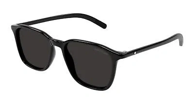 Pre-owned Montblanc Mont Blanc Mb0325s-001 Black Sunglasses In Gray