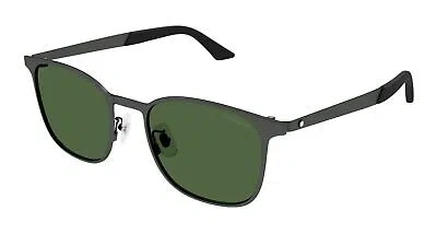 Pre-owned Montblanc Mont Blanc Mb0331s-002 Ruthenium Sunglasses In Green