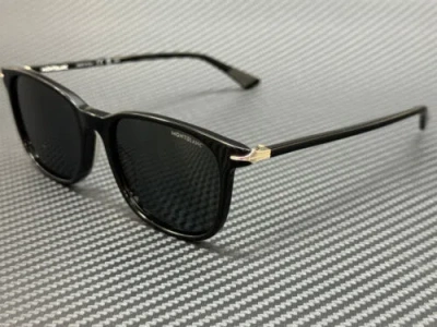 Pre-owned Montblanc Mont Blanc Mb0338s 001 Black Grey Men's Medium 52 Mm Sunglasses In Gray
