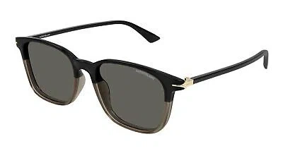 Pre-owned Montblanc Mont Blanc Mb0338s-003 Black Sunglasses In Gray