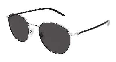 Pre-owned Montblanc Mont Blanc Mb0343sa-001 Silver Sunglasses