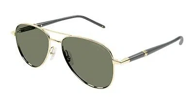 Pre-owned Montblanc Mont Blanc Mb0345s-004 Gold Sunglasses In Green