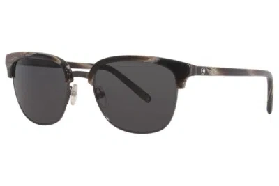Pre-owned Montblanc Mont Blanc Mb515s 50a Brown Square Gray 53-19-145mm Non-polarized Sunglasses