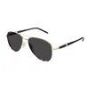 Montblanc Grey Pilot Men's Sunglasses Mb0345s 001 57