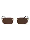 Montblanc Rectangle-frame Sunglasses In Gold