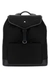 Montblanc Canvas Backpack Adjustable Straps Versatile Use In Black