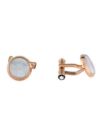 Pre-owned Montblanc Mother Of Pearl Meisterstuck Cufflinks In Multi