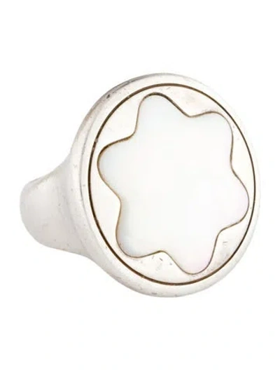 Pre-owned Montblanc Mother Of Pearl Star Ring In Multi
