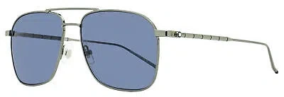 Pre-owned Montblanc Navigator Sunglasses Mb0214s 008 Ruthenium 60mm In Blue