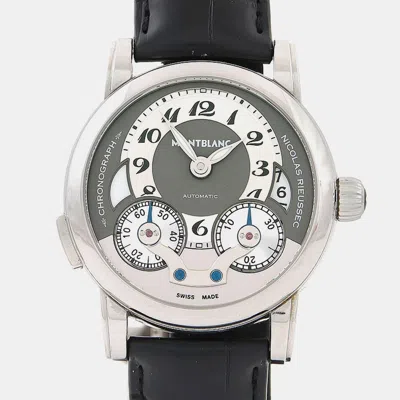 Pre-owned Montblanc Nicolas Rieussec Chronograph 102337 Automatic Silver Stainless Steel Men's Wristwatch 43mm In Multi
