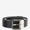 Montblanc Black Logo Solid Cut To Size Belt In Night Blue Black