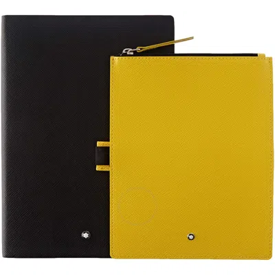 Montblanc Notebook #146 With Yellow Saffiano Leather Pocket