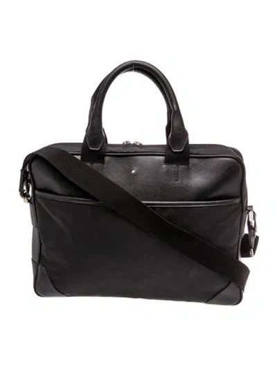 Pre-owned Montblanc Nylon Briefcase In Black