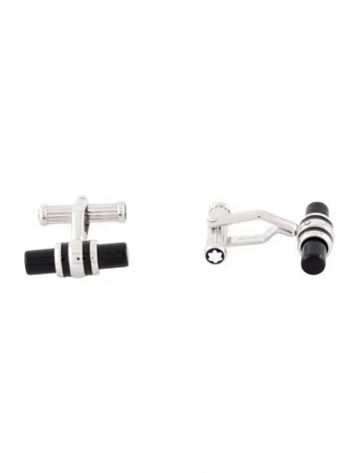 Pre-owned Montblanc Onyx Cufflinks In Multicolor