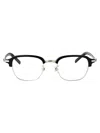 Montblanc Silver-silver-transparent Metal Sunglasses In Black