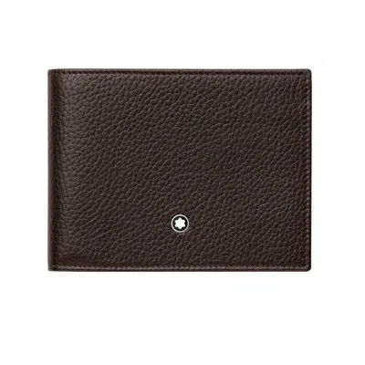 Pre-owned Montblanc Original  Meisterstück Natural Leather 6cc Card Holder Wallet Purse Men In Brown