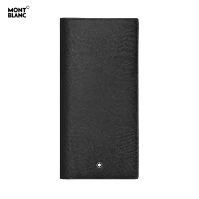 Pre-owned Montblanc Original  Sartorial Natural Leather Wallet Purse View Pocket 12 Cc Men In Black